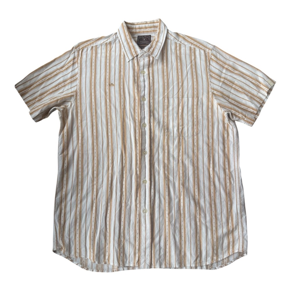 Vintage Y2K Lucky Brand Dungarees Shirt XL Aztec Stripe Western Hong Kong Made